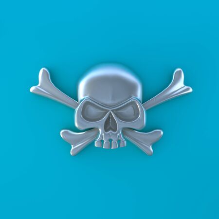 3d rendering skull with bones pirateの写真素材