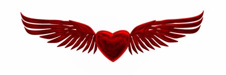 Heart with wings icon. Love concept. Valentine cardの写真素材