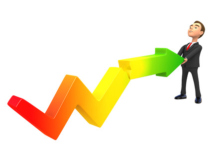 businessman  falling graphの写真素材