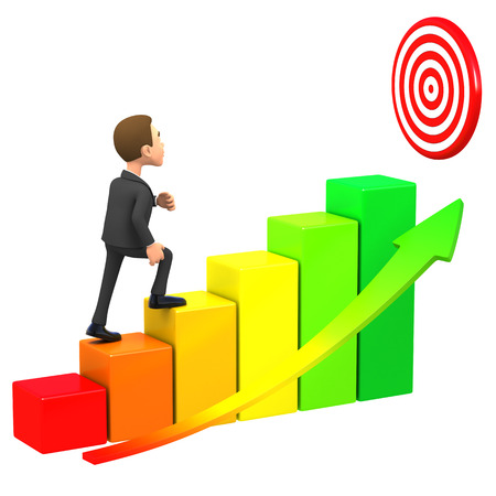 3D businessman goes to the goalの写真素材