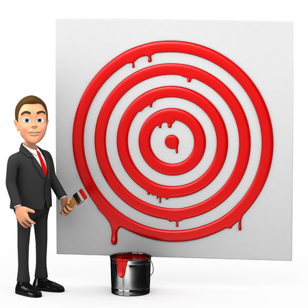 3d Businessman draws a targetの写真素材