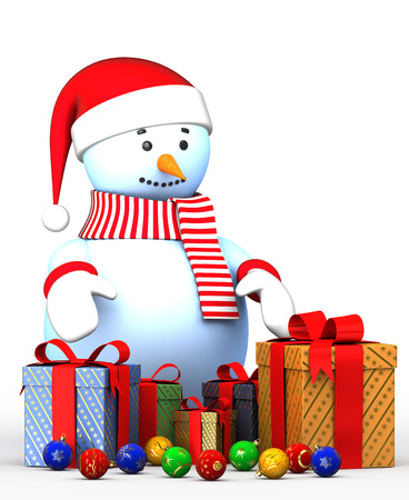 3d Illustrations happy new year  snowmanの写真素材