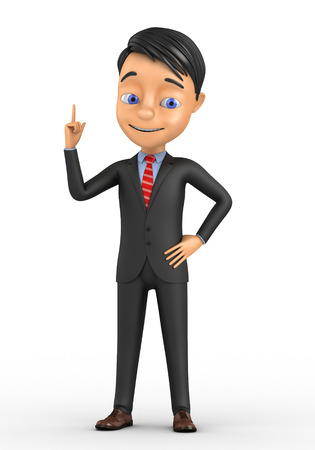 3d happy businessman on white backgroundの写真素材