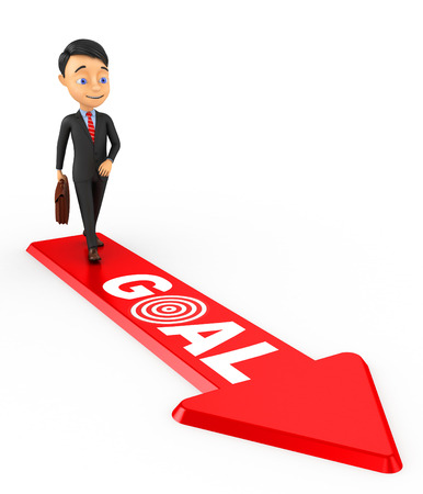 3d businessman goes to his goalの写真素材