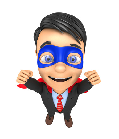 3d super businessman on a white backgroundの写真素材