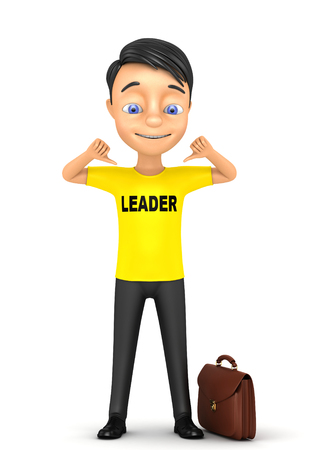 3d render businessman showing thumbs up isolated on white backgroundの写真素材