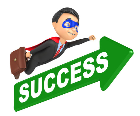 3d super businessman on a white backgroundの写真素材