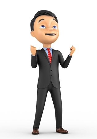 3d man on a white background has reached its goalの写真素材