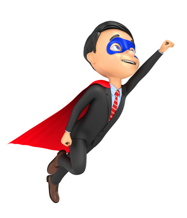 3d super businessman on a white backgroundの写真素材