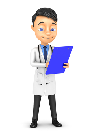 3d doctor takes notesの写真素材