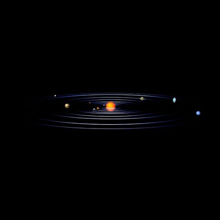 schematical image of the solar system. With Clippingの写真素材