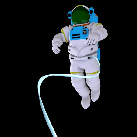 rendering of an astronaut over blackの写真素材