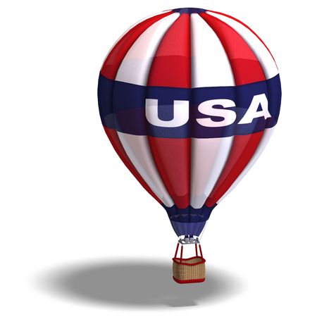 Rendering of a colorful balloon with Clipping and shadow over whiteの写真素材
