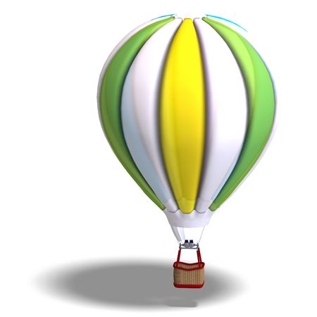 Rendering of a colorful balloon with Clipping and shadow over whiteの写真素材