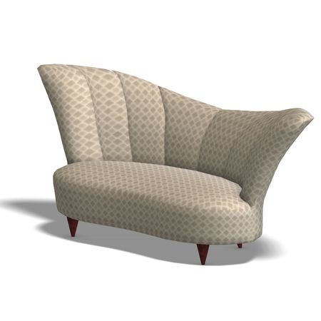 a modern comfy sofa. 3D render with clipping and shadow over whiteの写真素材