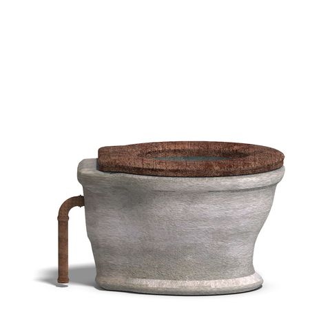 3D rendering of a smut wc with Clipping and shadow over whiteの写真素材
