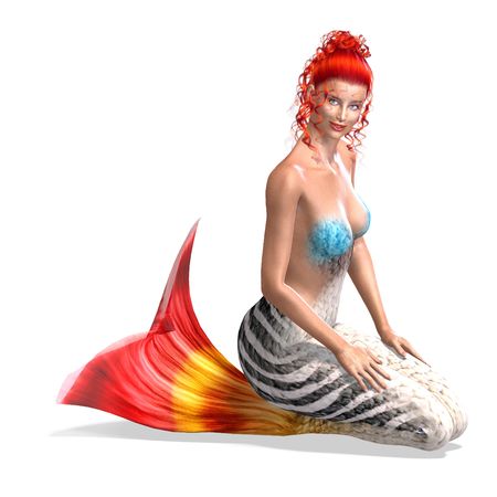 beautiful mermaid. 3D render の写真素材