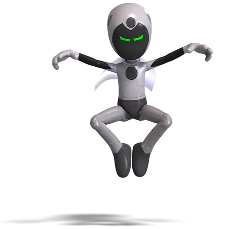 funny and cute cartoon hero with cape の写真素材