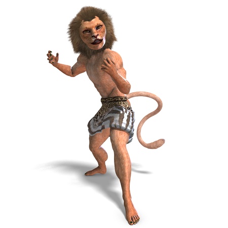 male manticore fantasy creature. 3D rendering  の写真素材