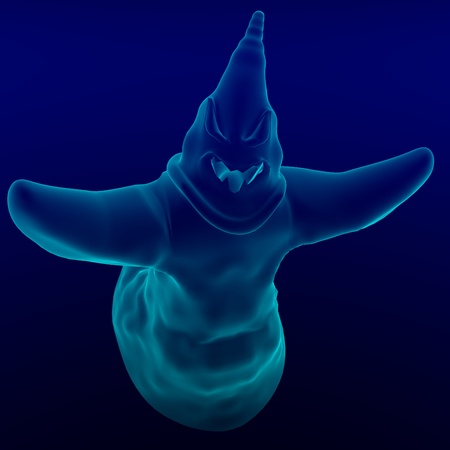 funny cartoon ghost. 3D rendering の写真素材