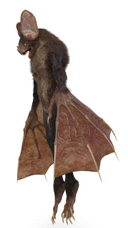 3d-illustration of an isolated creepy fantasy werebat