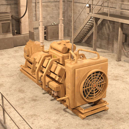 3d-illustration of a industry power generator machineの写真素材