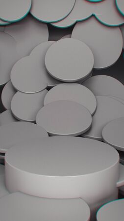 Creative social network. Trendy background design. Product demonstration podium. Media promotion. 3d illustration Social stories template. stories Showcase. Market trade.の写真素材