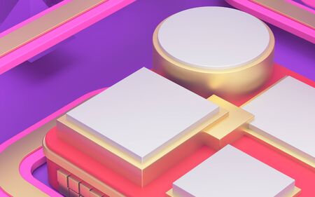Mock-up podium sale in abstract style on light background. 3d illustration commercial promotion...