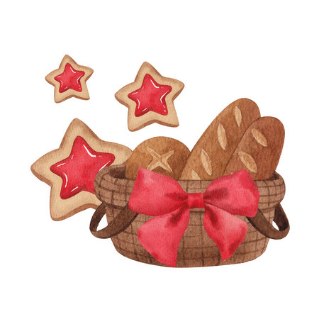 winter watercolor decoration vector illustrationの写真素材