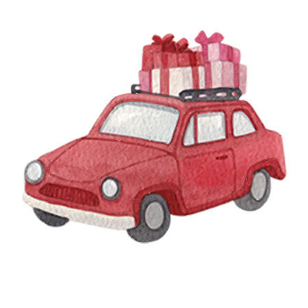 Shopping winter gift watercolor vector illustrationの写真素材