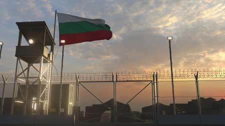 Flag of Bulgaria at military base 3dの写真素材