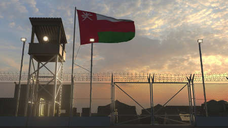 Flag of Oman at military baseの写真素材