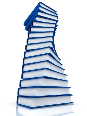Stacks of books isolated on white backgroundの写真素材
