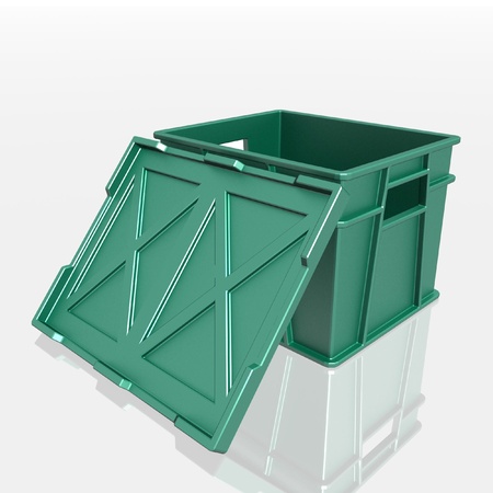 open plastic container with a lidの写真素材