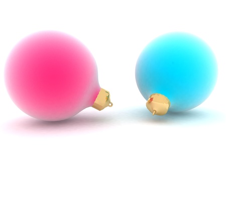 Christmas balls on white backgroundの写真素材