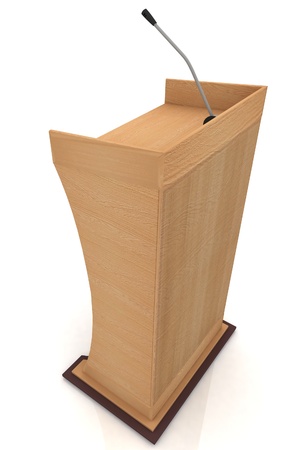 Podium for sermons on a white backgroundの写真素材