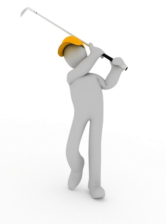 3d Man Playing Golfの写真素材