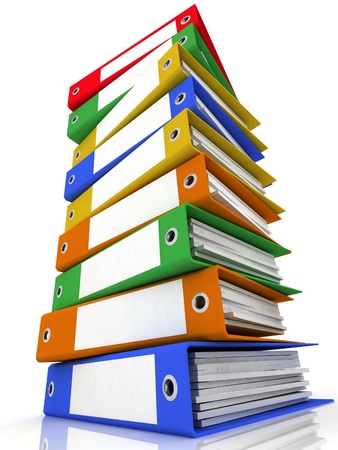 Isolated folders for papers on a white backgroundの写真素材