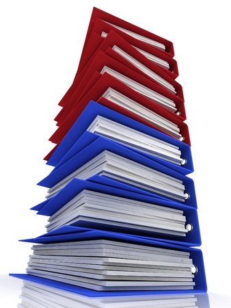 Isolated folders for papers on a white backgroundの写真素材