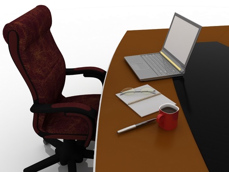workplace at the table for negotiationsの写真素材