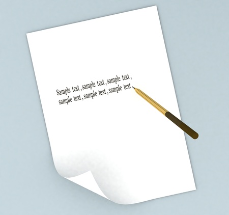 Blank paper with pencilの写真素材
