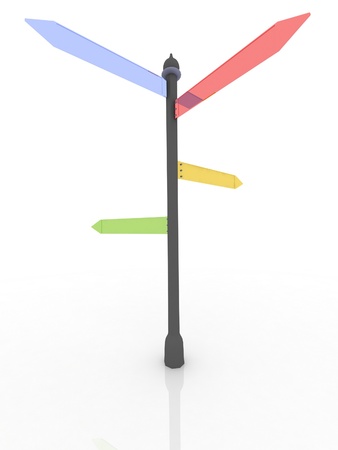 3D render road sign with pointer の写真素材