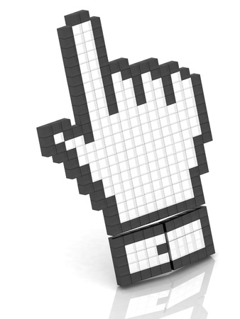 3d illustration hand mouse symbolの写真素材