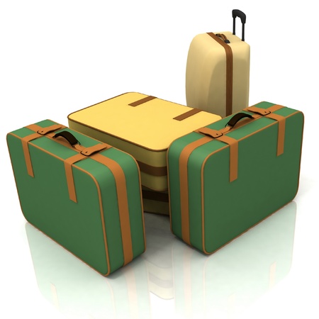 Suitcases isolated on white backgroundの写真素材