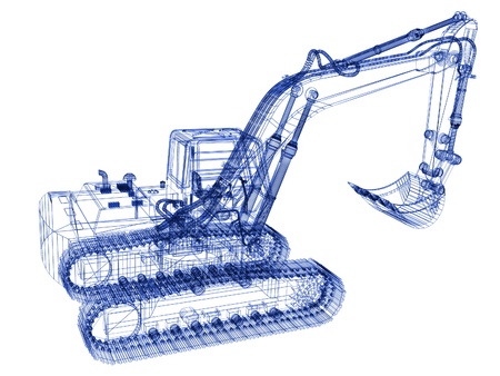 3d model excavatorの写真素材