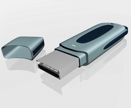 USB storage drive isolated on white