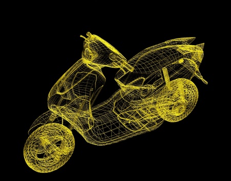 3d retro scooter bikeの写真素材