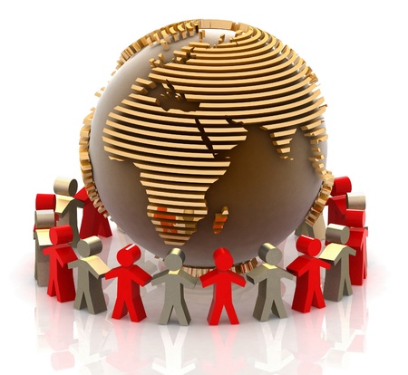 World partnership. 3d image isolated on white background.の写真素材