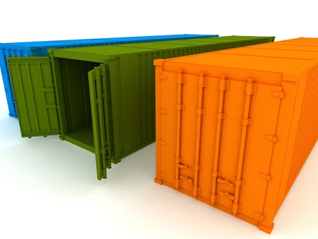 open and closed cargo containers