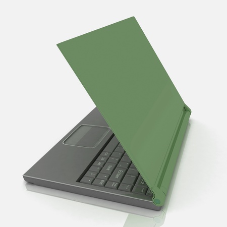 3d laptop on white background.の写真素材